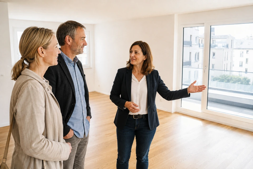 Symbolisches Gespräch über die Möglichkeiten einer hellen Wohnung